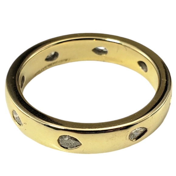14 Karat Yellow Gold and Diamond Wedding Band Ring Size 6.75 #18843 - Picture 5 of 8